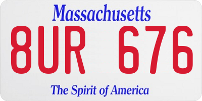 MA license plate 8UR676