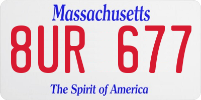 MA license plate 8UR677