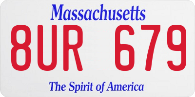MA license plate 8UR679