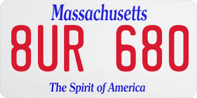 MA license plate 8UR680