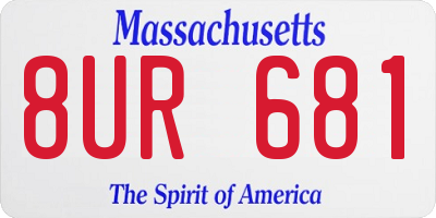 MA license plate 8UR681