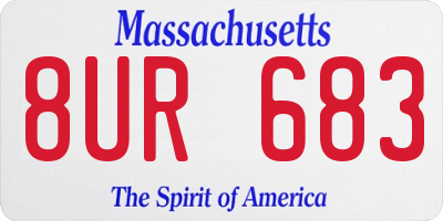 MA license plate 8UR683
