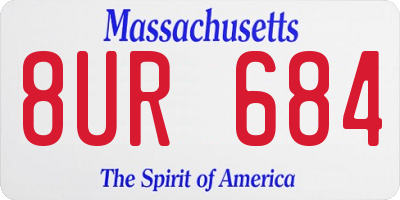 MA license plate 8UR684