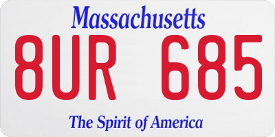 MA license plate 8UR685
