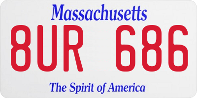 MA license plate 8UR686
