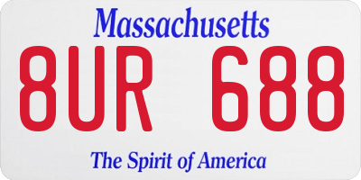 MA license plate 8UR688