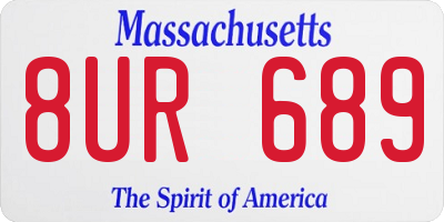MA license plate 8UR689