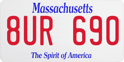 MA license plate 8UR690