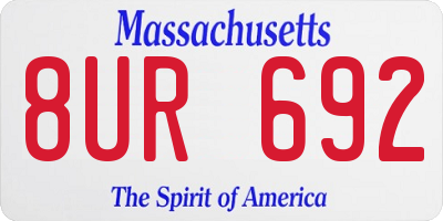 MA license plate 8UR692