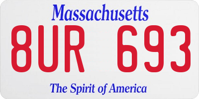 MA license plate 8UR693