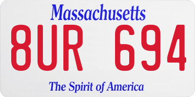 MA license plate 8UR694