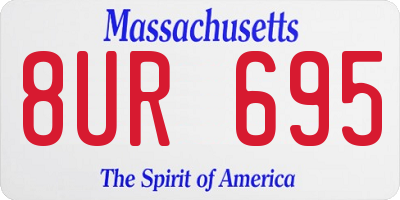 MA license plate 8UR695