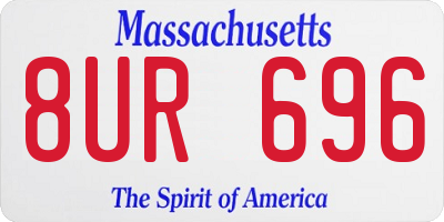 MA license plate 8UR696