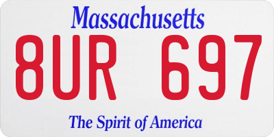 MA license plate 8UR697