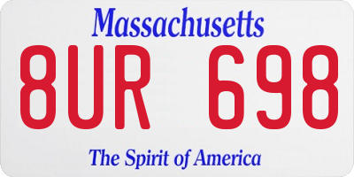 MA license plate 8UR698