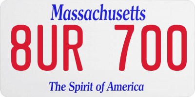 MA license plate 8UR700