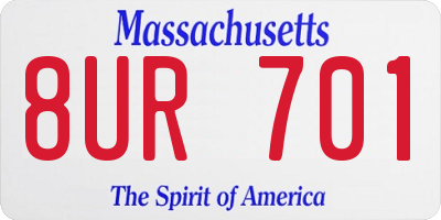 MA license plate 8UR701