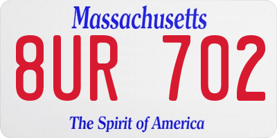 MA license plate 8UR702