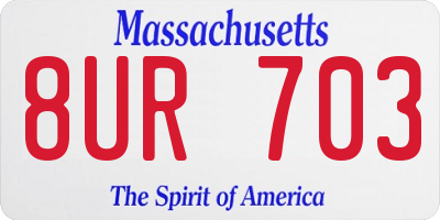 MA license plate 8UR703