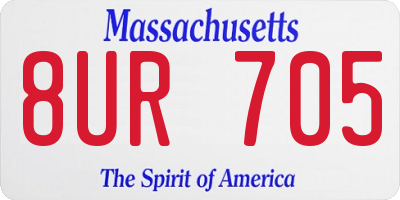 MA license plate 8UR705