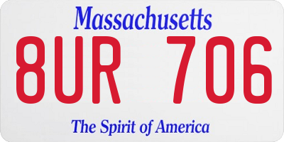 MA license plate 8UR706