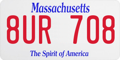 MA license plate 8UR708