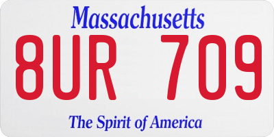 MA license plate 8UR709