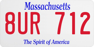 MA license plate 8UR712