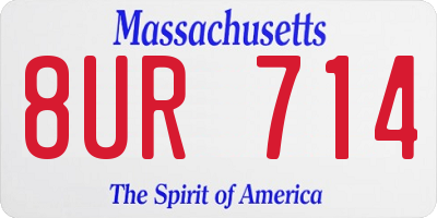 MA license plate 8UR714
