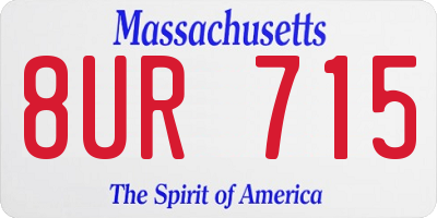 MA license plate 8UR715