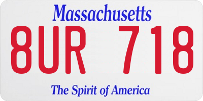 MA license plate 8UR718