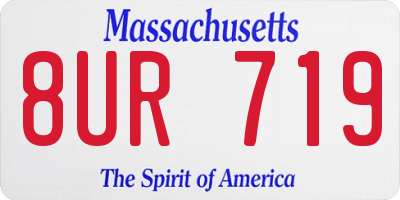 MA license plate 8UR719