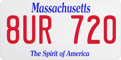 MA license plate 8UR720
