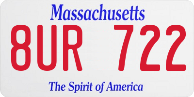 MA license plate 8UR722