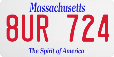 MA license plate 8UR724
