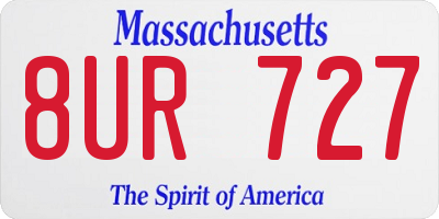MA license plate 8UR727