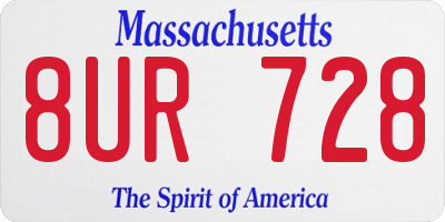 MA license plate 8UR728