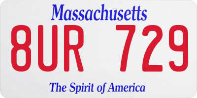 MA license plate 8UR729