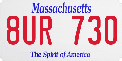 MA license plate 8UR730