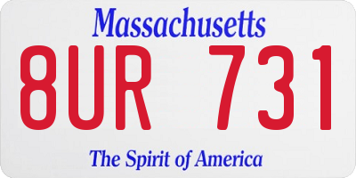 MA license plate 8UR731