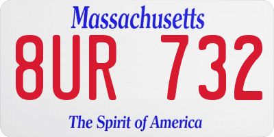 MA license plate 8UR732