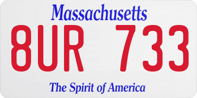 MA license plate 8UR733