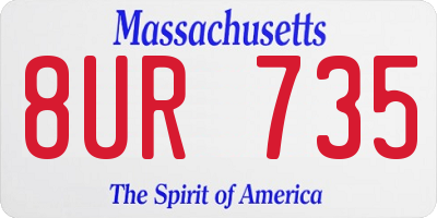MA license plate 8UR735