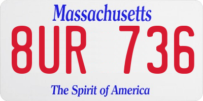 MA license plate 8UR736
