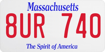 MA license plate 8UR740