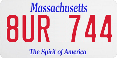 MA license plate 8UR744