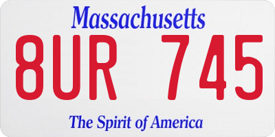MA license plate 8UR745