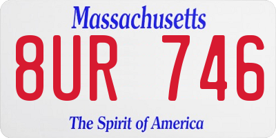 MA license plate 8UR746
