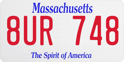 MA license plate 8UR748