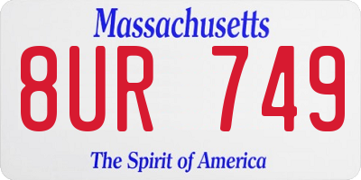 MA license plate 8UR749